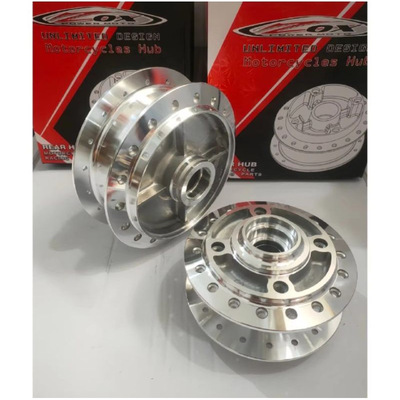 ZOX TROMOL SET KARISMA / SUPRA X125 TROMOL. CHROME / CROM DEPAN DAN BELAKANG