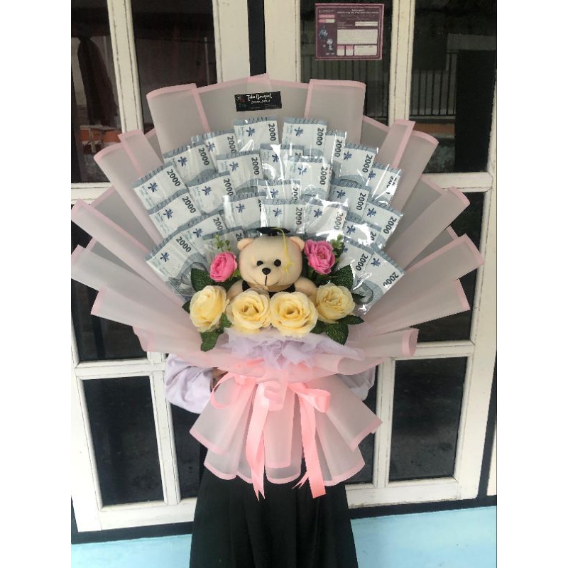 jasa money Bouquet 25 lbr boneka wisuda ektra bunga zhiraa shyuu buket banyuwangi