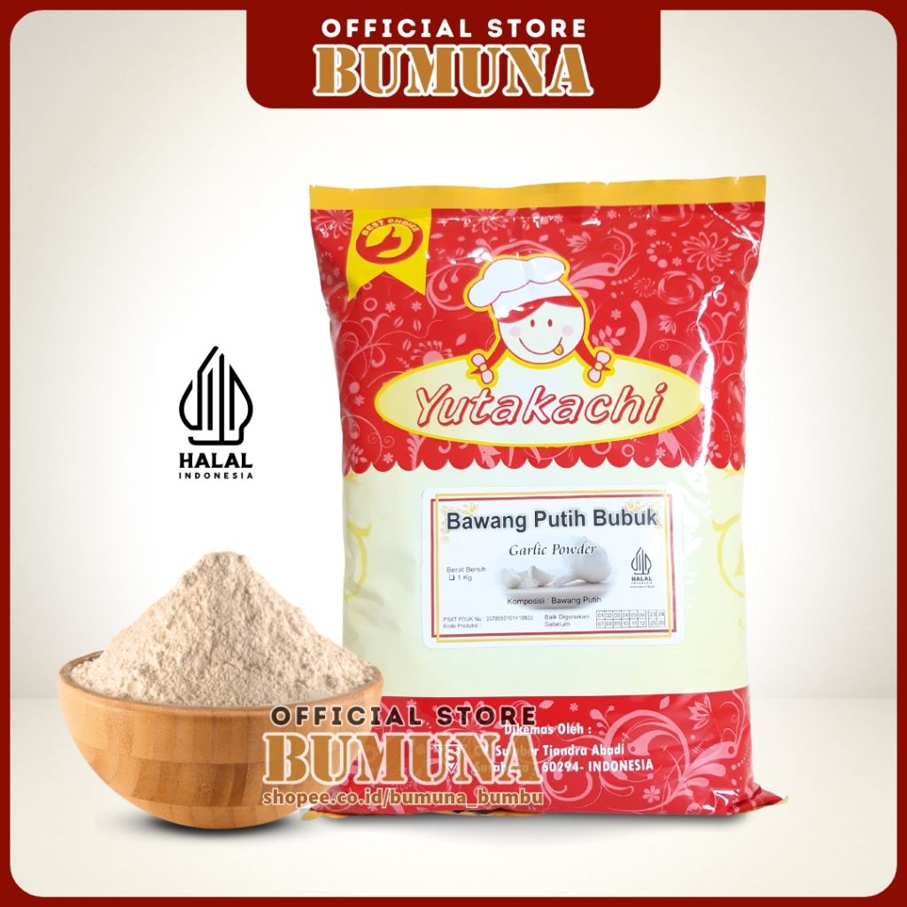 

Bawang Putih Bubuk 1Kg Murni Yutakachi / Garlic Powder / Rempah Bubuk / Pusat Rempah Yutakachi