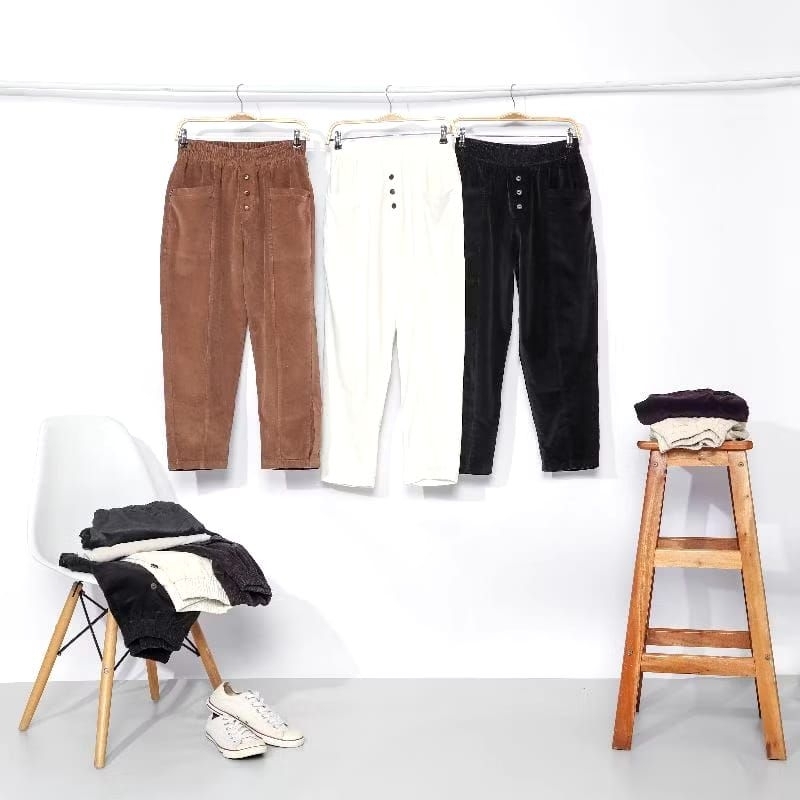 Celana Panjang Corduroy Wanita / Celana Baggy Pants Corduroy Wanita Jumbo