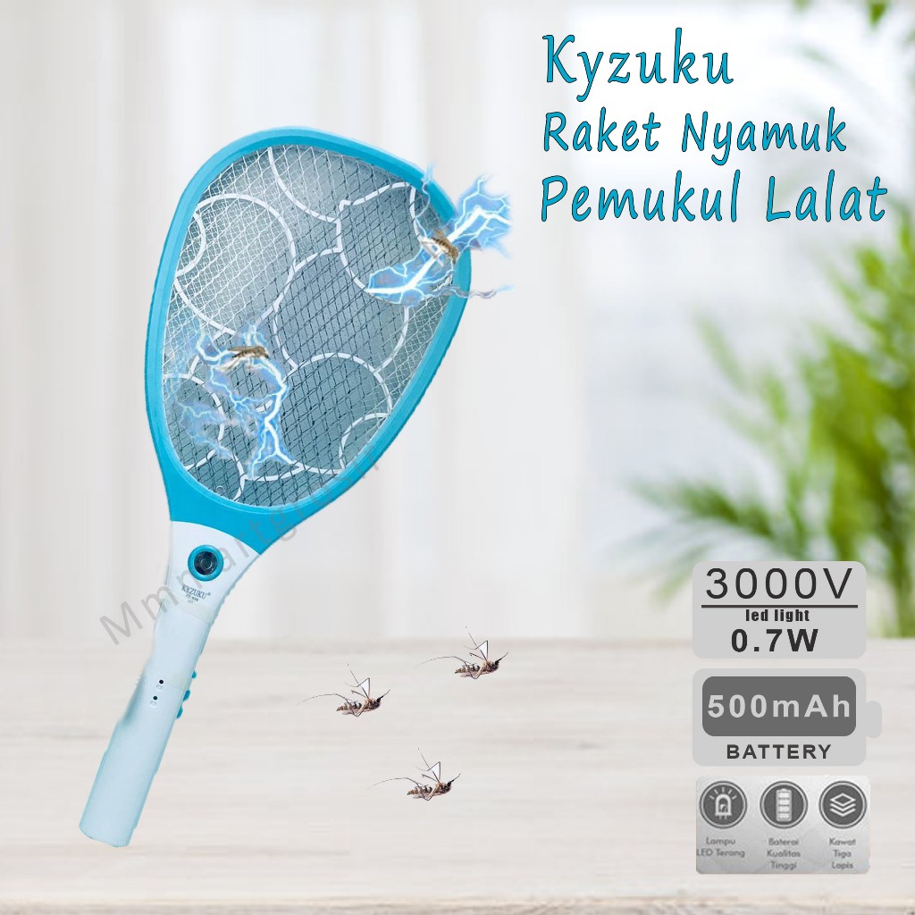 Raket Nyamuk KYZUKU KZ 828 → 3in1 Multifungsi → USB Recharge + Kabel Charger