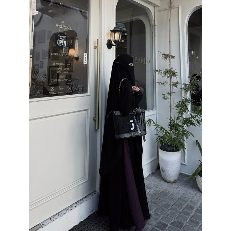 Abaya Hayya set Khiban jetblack arabian