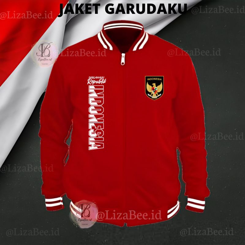 Jaket Varsity Zipper Kemerdekaan Indonesia HUT RI KE 80 Jaket Hoodie Baseball Garuda Indonesia Overs