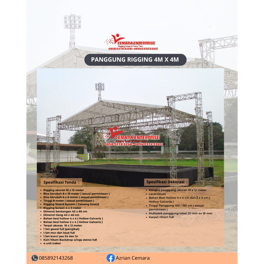 MENJUAL PANGGUNG RIGGING 4M X 4M