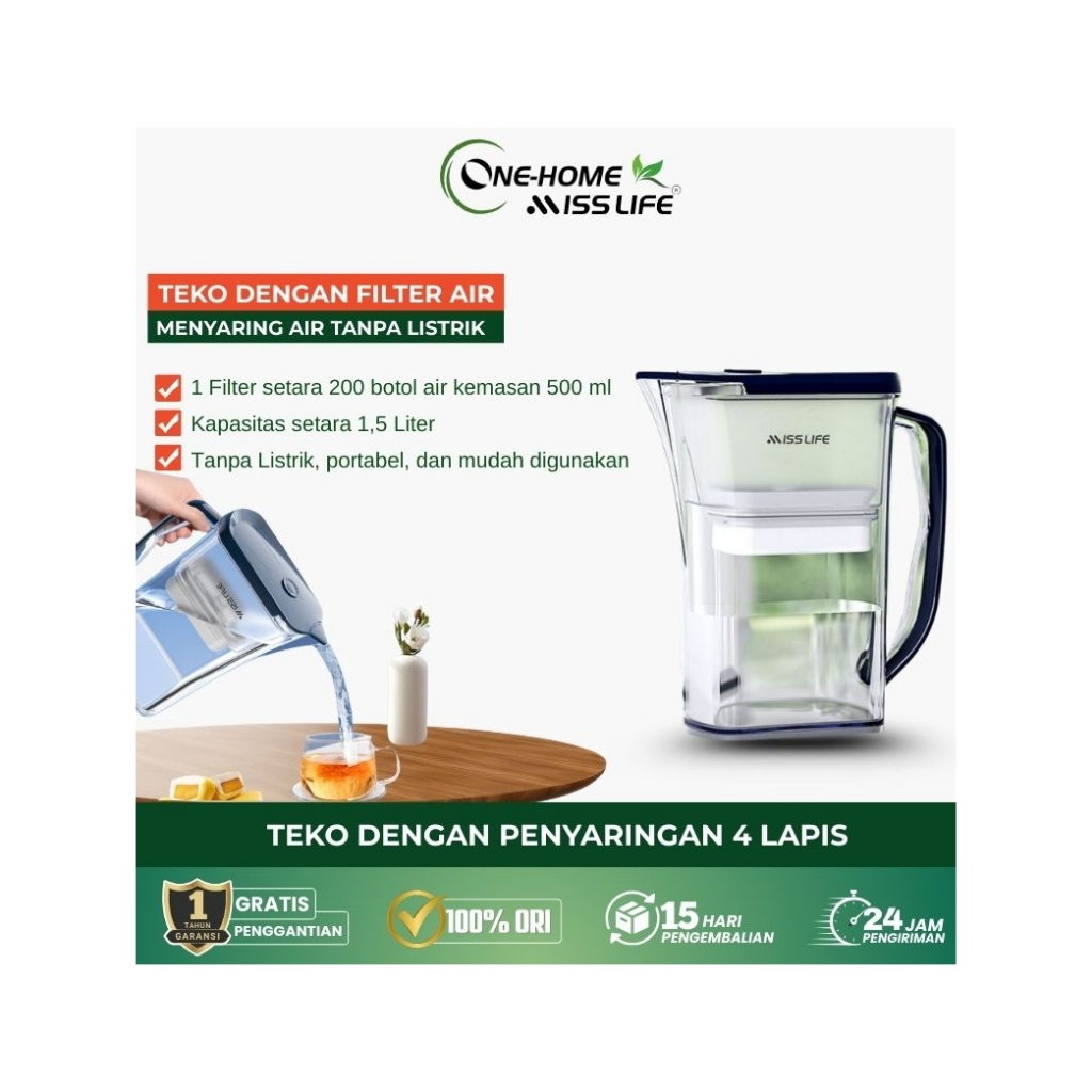 Miss Life Filter Air Teko Terbaik Original 100% Anti Air Keruh Anti Air Kuning Anti Bau Anti Air Ber