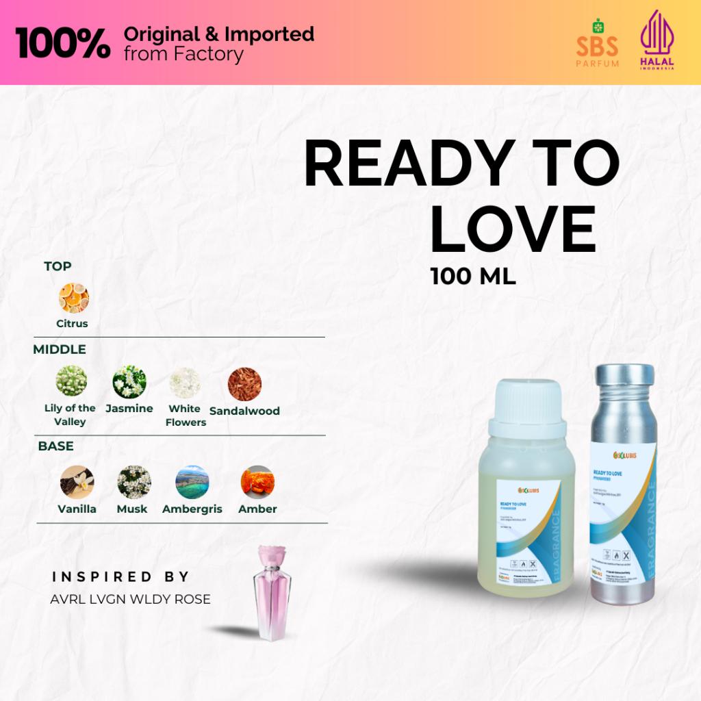 Bibit Parfum Murni Original [Ready to Love] | 100ml - Inspired by Avril Lavigne Wild Rose - Bibit As