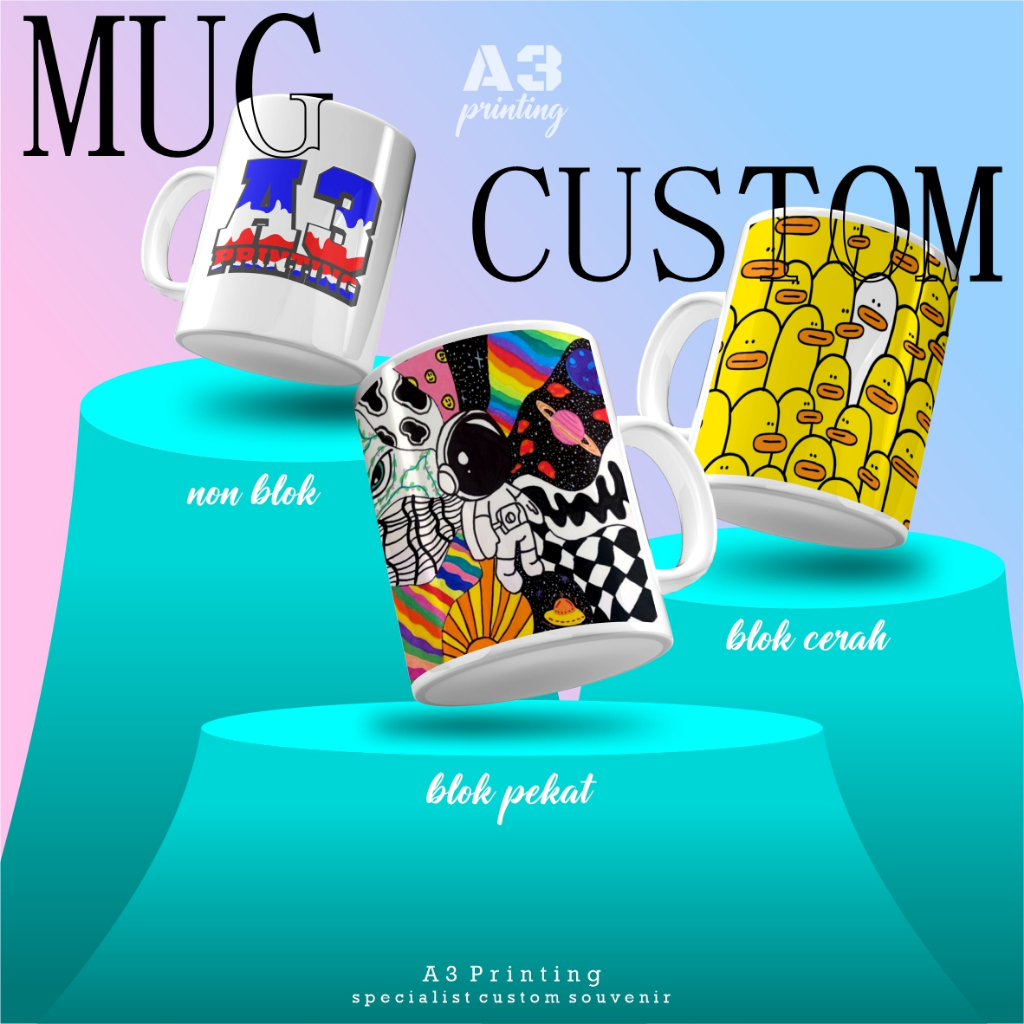 Gelas Mug Custom Printing Fullcolor Surabaya [Khusus Produk Instan]