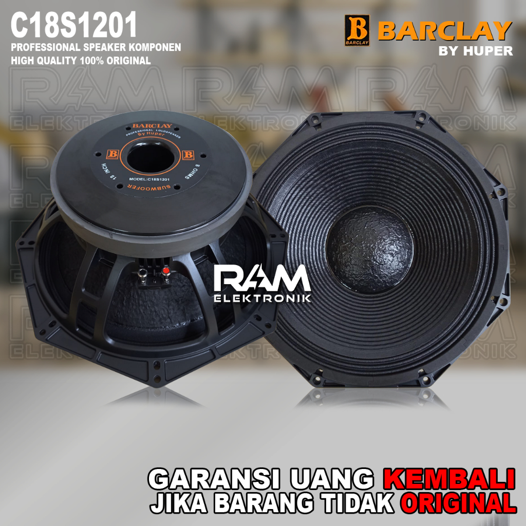 Komponen Speaker 18 Inch BARCLAY C18S1201 | C18 S1201 | C18 S 1201 Original Terbaru