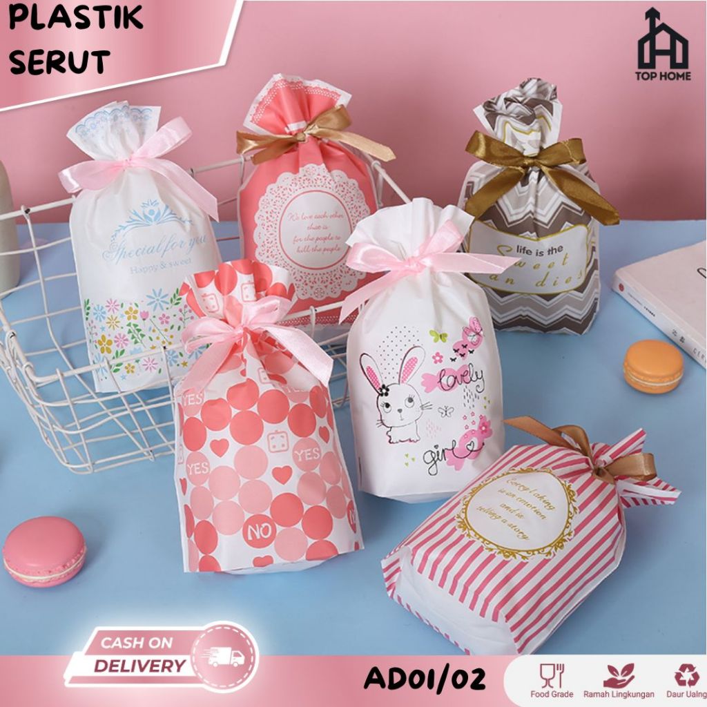 

Pouch Serut Pita Plastik Cookies Hampers Pita Ulang Tahun Anak / Goodie Bag Birthdays Children