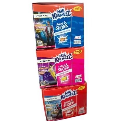 

Camilan snack Mie kremezz shake & shorr isi 20+1pcs / box VarianKeju manis Ayam panggang Sambal balado