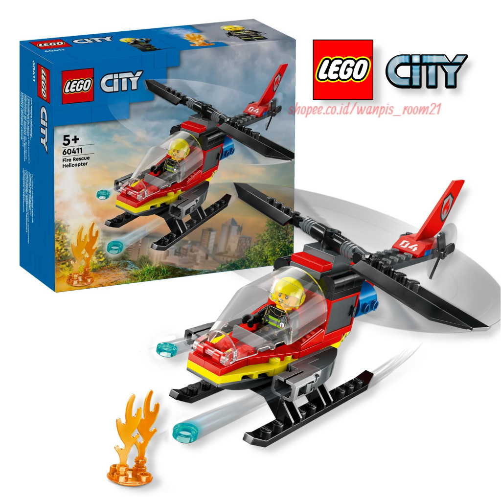 LEGO City 60411 Fire Rescue Helicopter - Lego Pemadam Kebakaran Helikopter