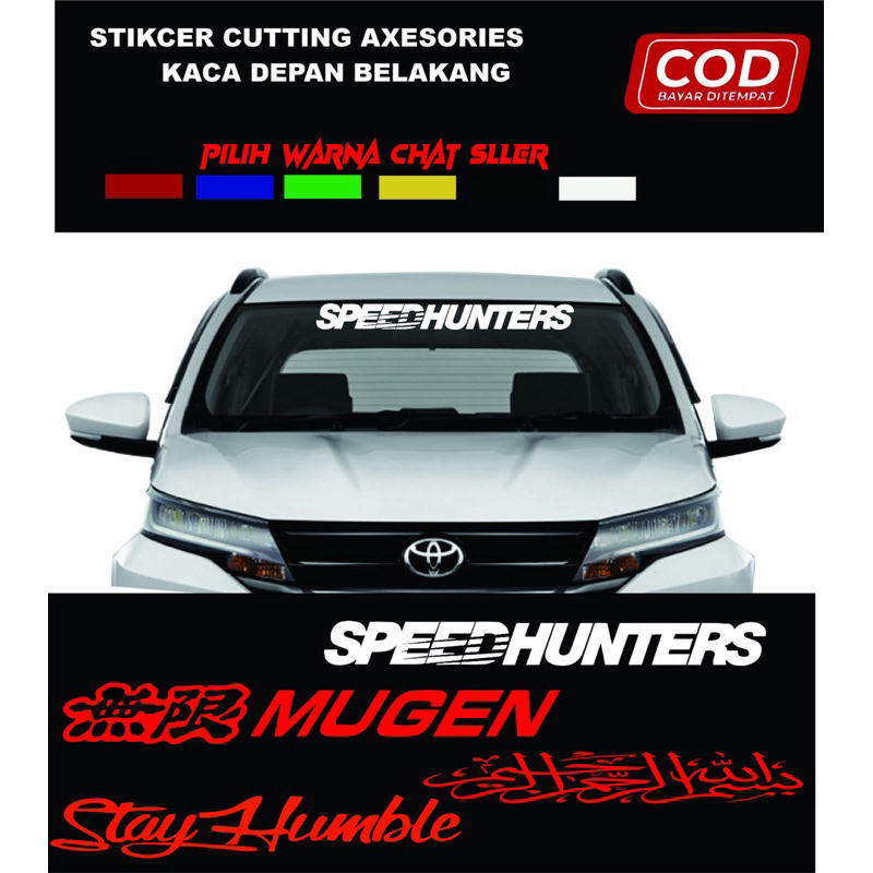 stiker kaca mobil stayhumble, speedhunter,tulisan arab