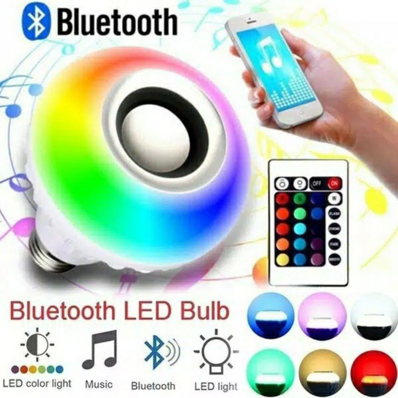 Bohlam Speaker Musik Bluetooth Lampu Speaker LED