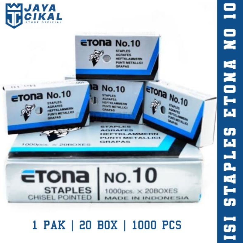 

(1 Pack) Isi Refill etona no 10 - 20 Pcs - Isi staples hekter