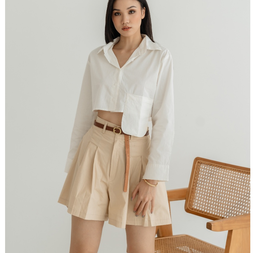 [Jexiva] - Celana Pendek High Waist Belted (FREE BELT) | Short Pants High Waist | High Waist Short C