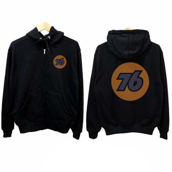 Zipper Hoodie 76 Gas Stations Nostalgic Oil & Gas Tin Metal Sign Union 76 Gasoline Hoodie Ritsleting
