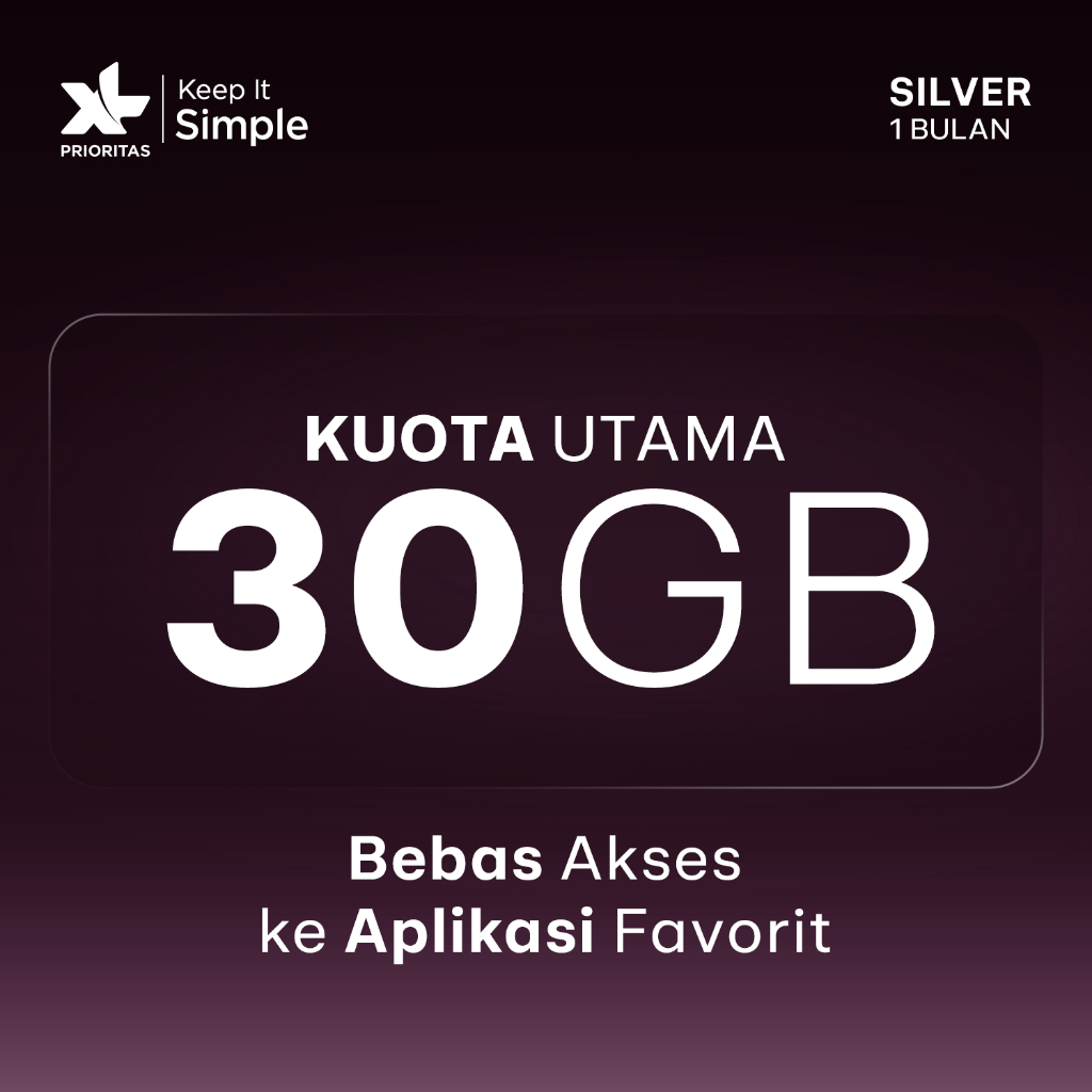 Kartu Perdana XL PRIORITAS Silver 30GB/bln