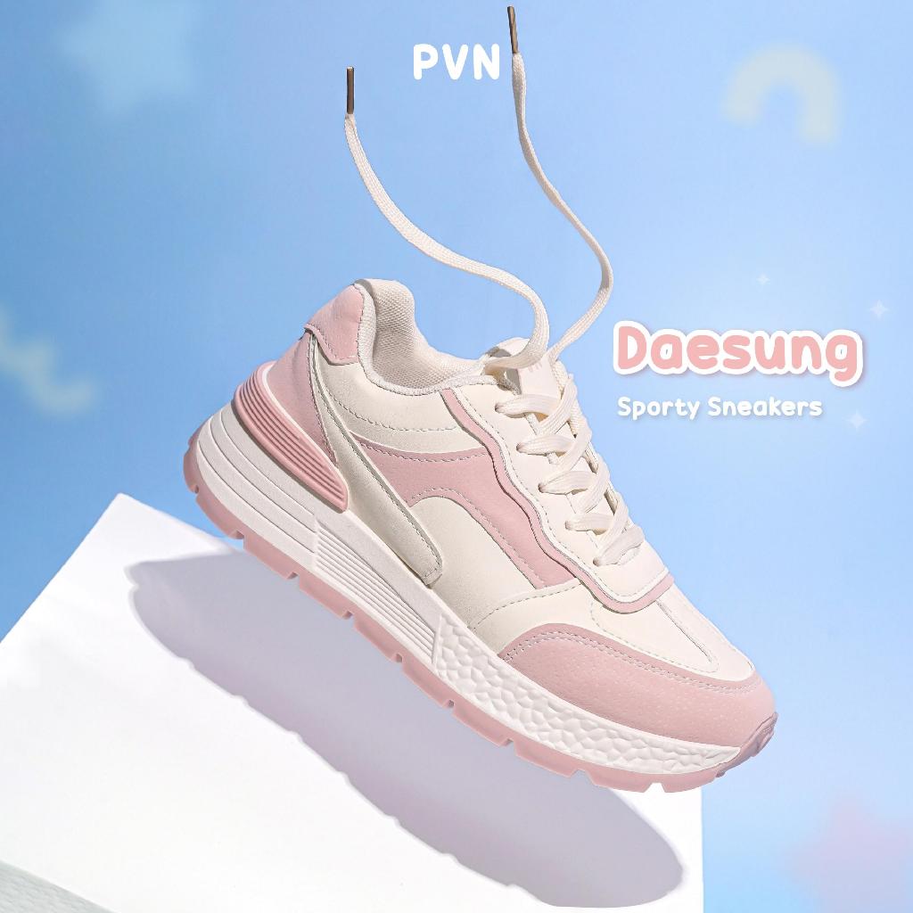 PVN Daesung Sepatu Sneakers Wanita Sport Shoes Pink Grey 508