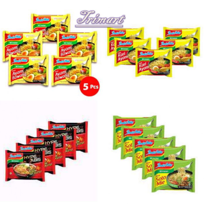 

(5 PCS) INDOMIE MIE INSTANT KUAH ALL VARIAN SOTO | AYAM BAWANG | SOTO LAMONGAN | SOTO KOYA