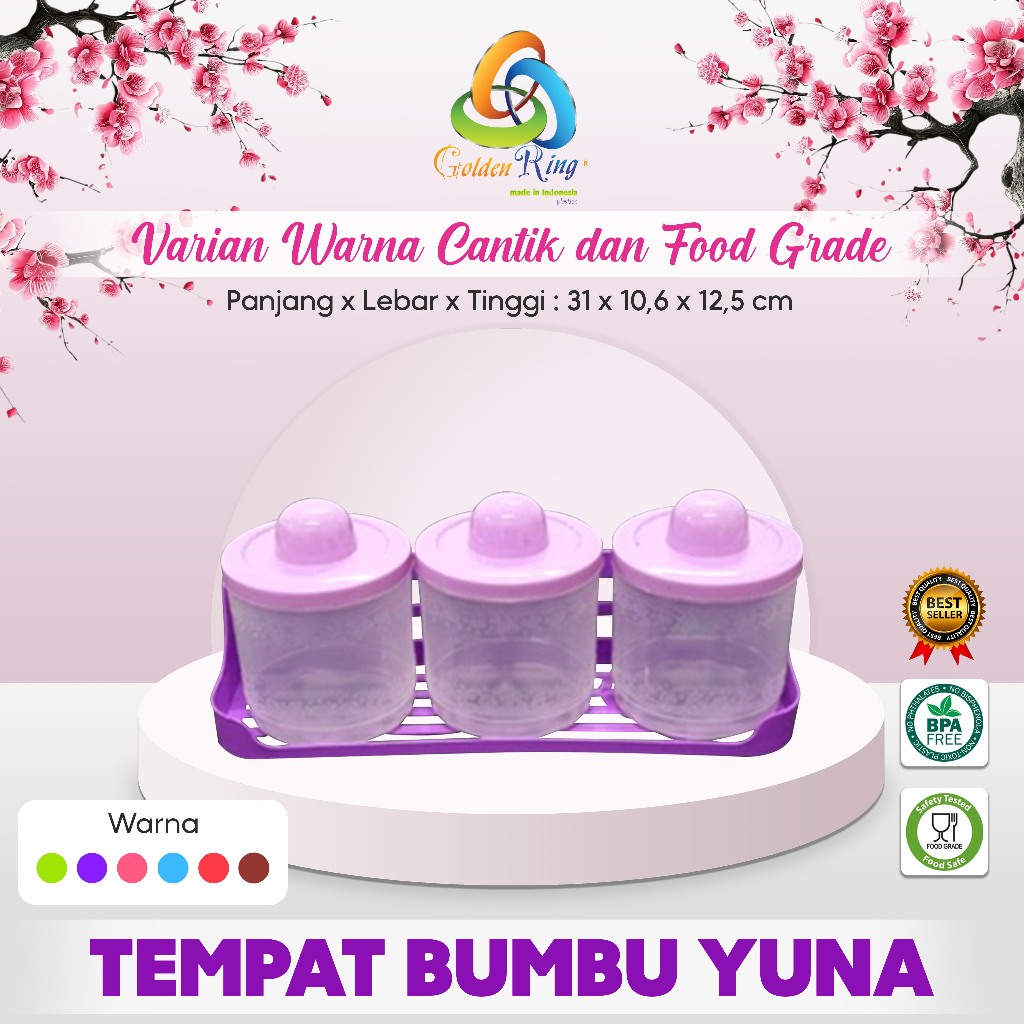 TEMPAT BUMBU YUNA / Tempat Bumbu dapur / Tempat Plastik / Rak Bumbu Plastik / Rak Bumbu Susun