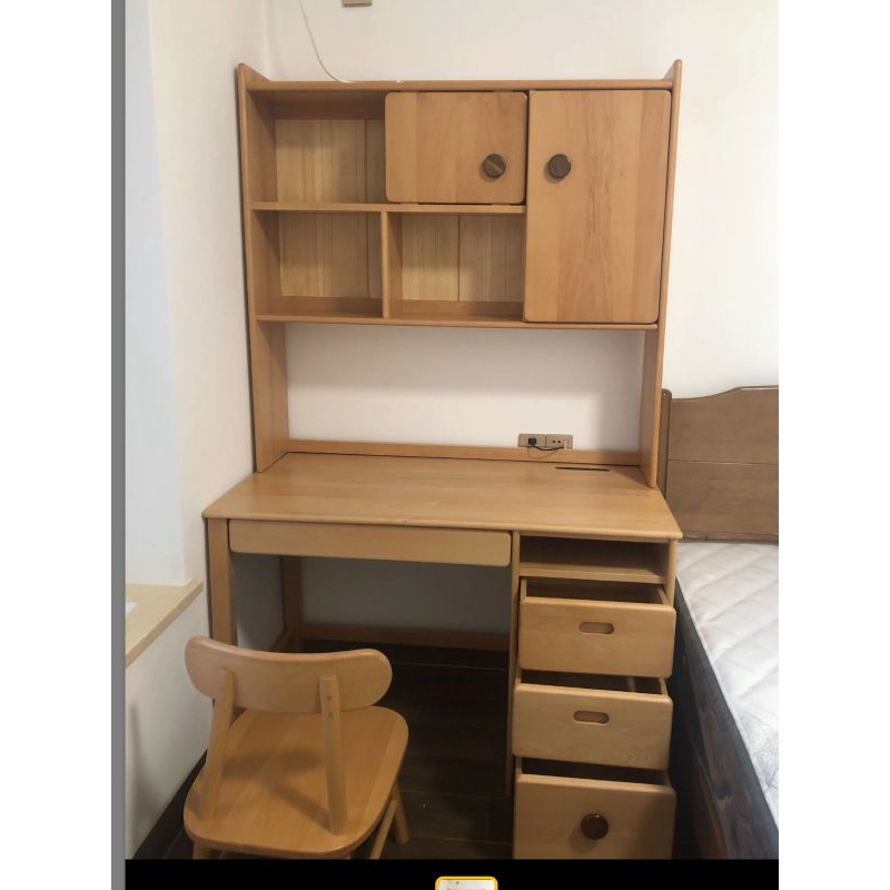 Meja belajar + kursi kayu jati