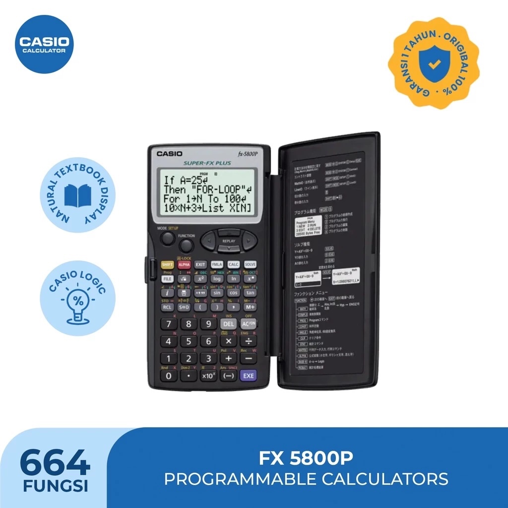 

CASIO Scientific Calculator FX-5800P / Kalkulator Sekolah Kuliah Programable