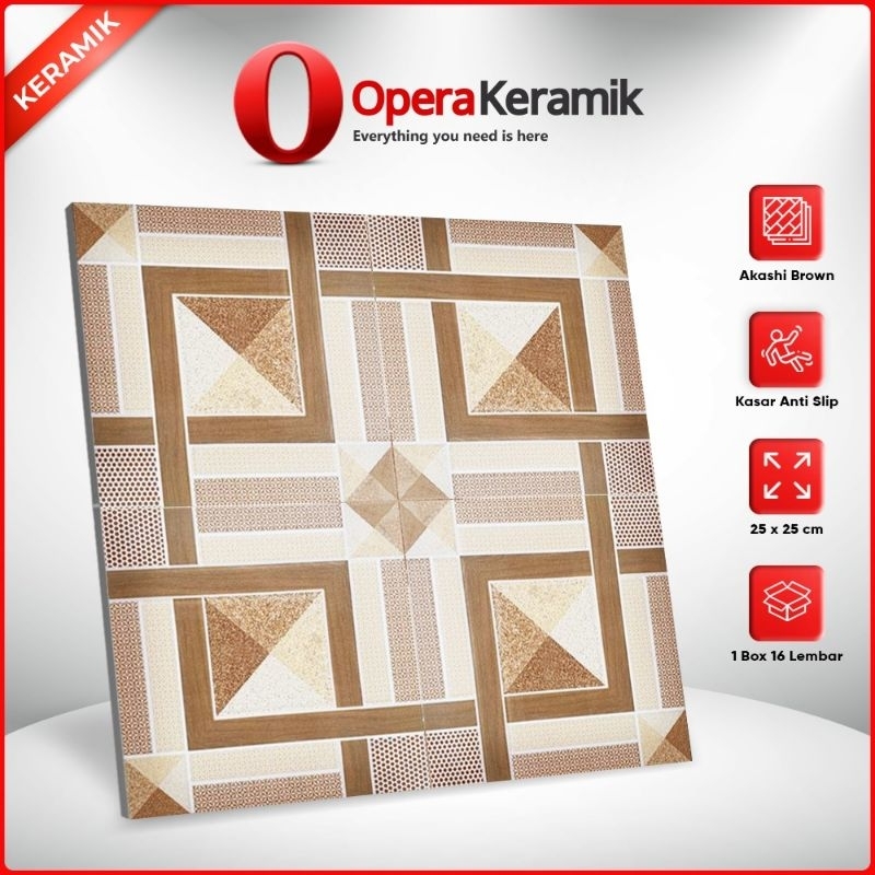 Keramik Kamar Mandi Uno 25x25 Akashi Brown