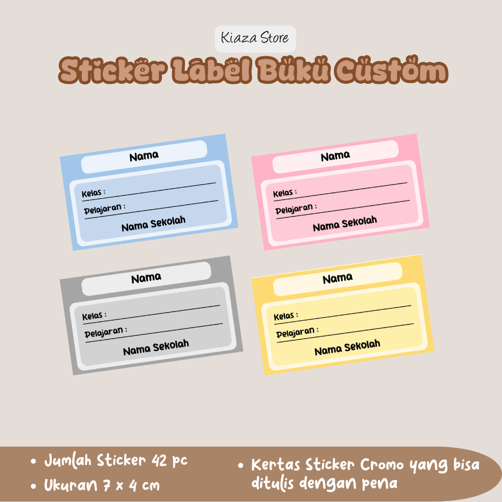 

Stiker Label Nama Buku Anak Sekolah Custom Sticker Desain Minimalis
