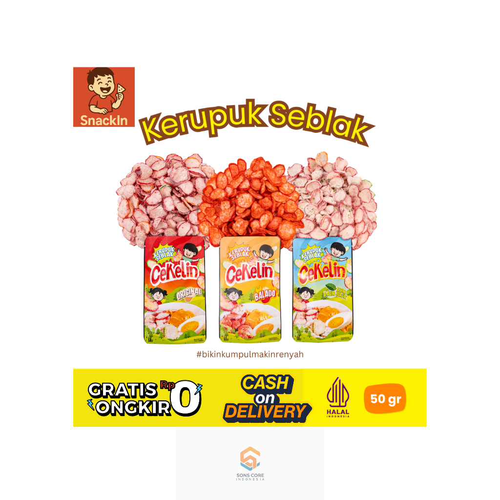 

SNACKIN Kerupuk Seblak SnackIn Cemilan Kerupuk Seblak-isi 40gr