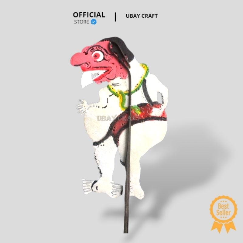 UBAY CRAFT WAYANG KULIT WAYANG MAINAN BUTO SETAN PUTIH TINGGI -+45CM