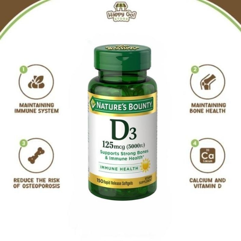 Nature's bounty D3 125mcg (5000IU) 150 Softgels
