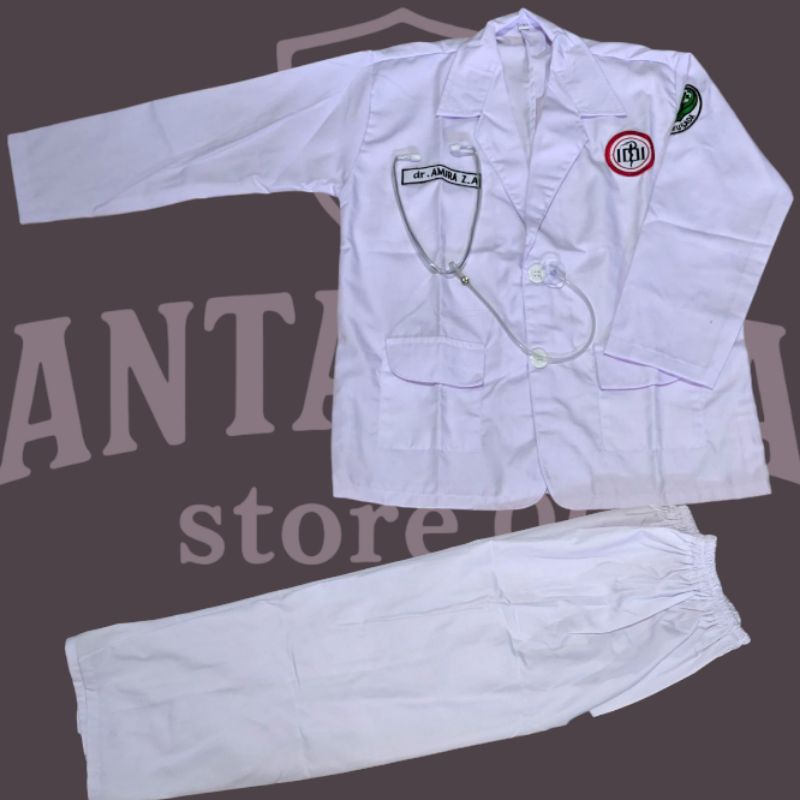 BAJU DOKTER ANAK (LENGAN PANJANG)BAJU DOKTER ANAK JAS BAJU JAS ANAK DOKTER BAJU SATU SET DOKTER ANAK