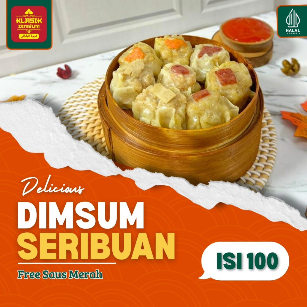

Dimsum Seribuan isi 100pcs Mix Topping Frozen Free Saus Merah Halal & Nikmat Premium