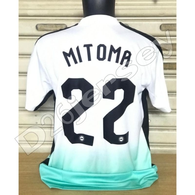 Jersey BrightonN Away 2023 / 2024 + Cetak Nama Nameset MITOMA 22 / Custom suka suka Font OFFICIAL + 
