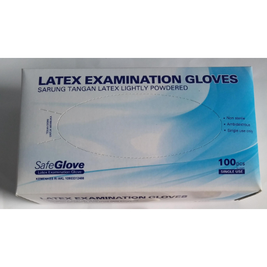 Safe Glove / Sarung Tangan Latex / Sensi Glove / Handscoon Medis / Hand Gloves Latex