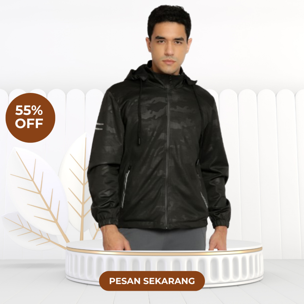 ORY FASHION Jaket Olahraga Pria Panjang Jaket Sweater Hoodie Loreng Hitam S006