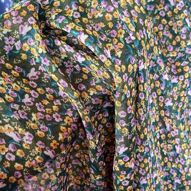 kain sifon premium motif bunga kecil / kain sifon ceruty motif