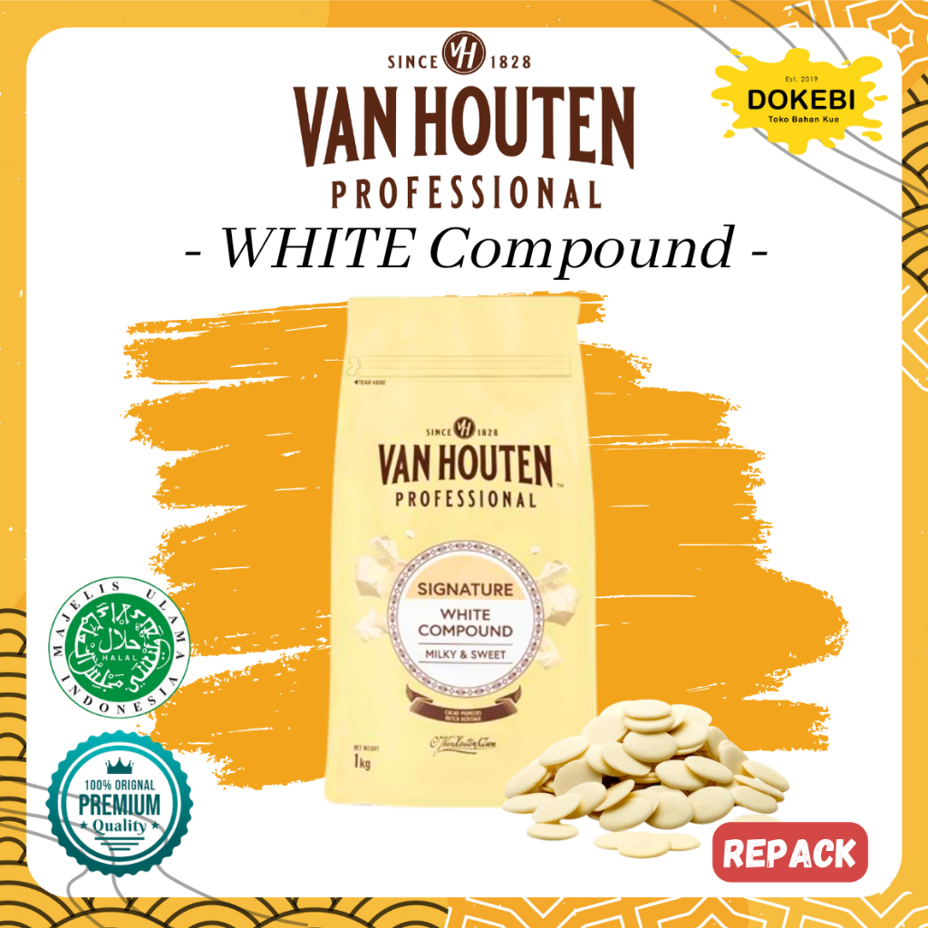 

Van Huten Professional White Compound Coins / Coklat Baking Professional Repack [ 1000gr/ 500gr]