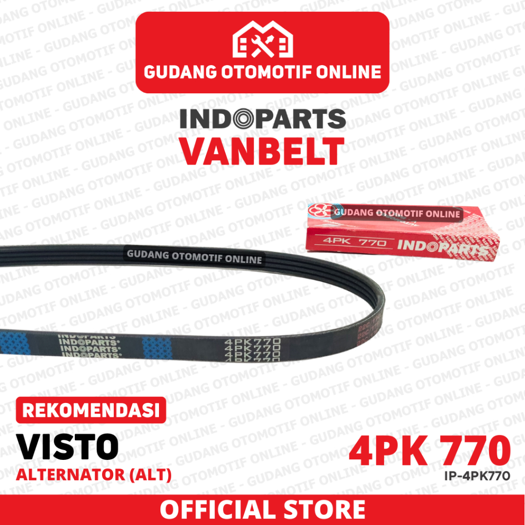 Vanbelt Fanbelt ALT Alternator Kia Visto 4PK 770 Indoparts