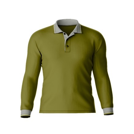 DISCOUNT KAOS KERAH PANJANG SERAGAM KAOS UNISEX WANITA PRIA ARMY KERAH ABU [100% ORIGINAL]