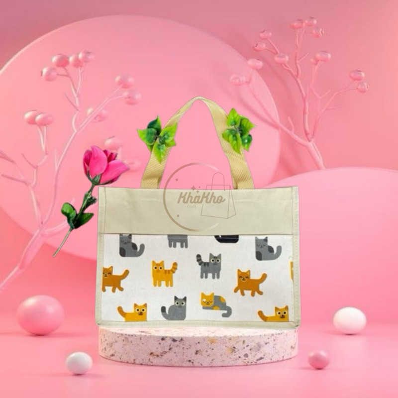 Tas Jinjing Kanvas Kombinasi (Grade A)/Totebag Kanvas/Souvenir Pernikahan/Souvenir Hajatan