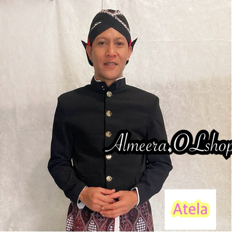 Beskap JOGJA atela alusan baju jawa pria hitam polos