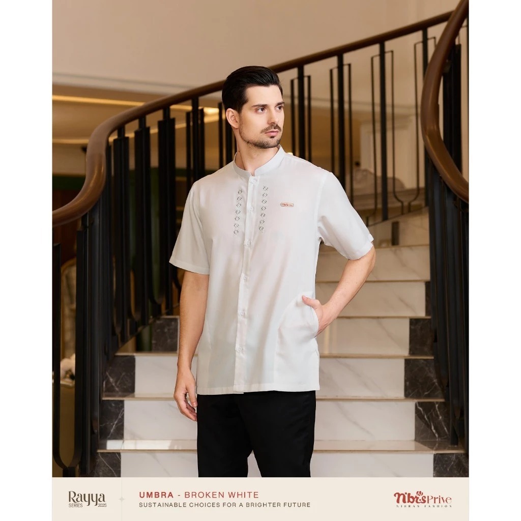 KOKO NIBRAS UMBRA BROKEN WHITE LENGAN PENDEK / KOKO PUTIH / KEMEJA PUTIH / ATASAN PUTIH / KOKO COWOK
