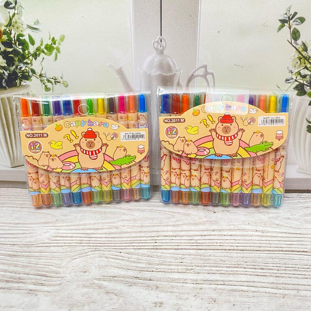 

Krayon Pastel Putar Mini Twist CAPYBARA KR-1831 / Pensil Warna Alat Tulis Menggambar Anak Art Craft ISI 12 PCS KRAYON