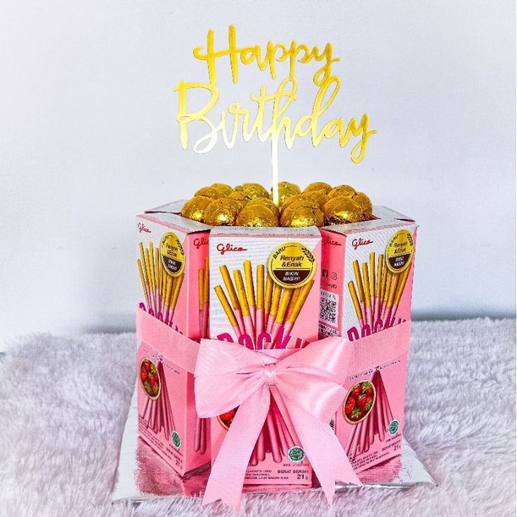 

Snack Tower - Snack Tart - Cake Snack Ultah - Snack Cake - Bucket Snack Birthday (Pink 3)
