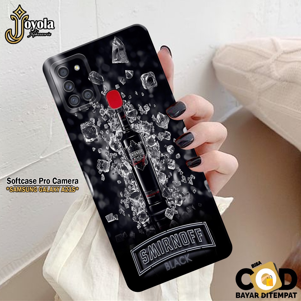 JOYOLA Case Samsung Galaxy A21S - Fahion Case Minuman - Softcase Samsung Galaxy A21S - Pro Camera - 