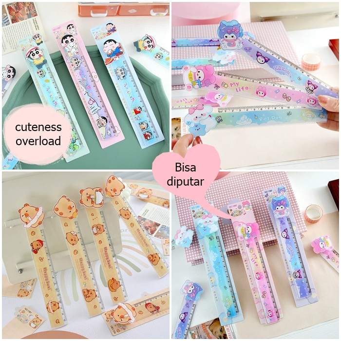 

[ORGM] Penggaris Motif Karakter Bisa Putar Lucu Motif Sinchan Melody Capybara Lucu Cantik