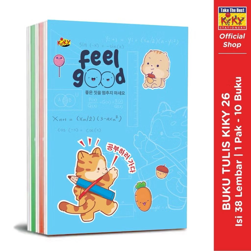 

Buku Tulis kiky / 38lbr / motif / karakter / per satuan