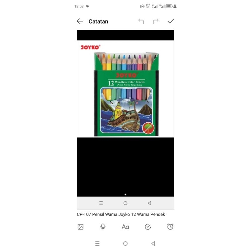 

CP-107 Pensil Warna Joyko 12 Warna Pendek