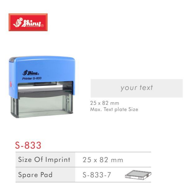 

Stempel Shiny S-833 Custom Huruf/otomatis self ink